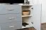 Kommode Hohgant 01, Farbe: Weiß / Grau Hochglanz - 92 x 140 x 42 cm (H x B x T)
