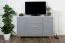 Kommode Hohgant 01, Farbe: Weiß / Grau Hochglanz - 92 x 140 x 42 cm (H x B x T)