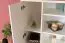 Vitrine Garim 16, Farbe: Beige Hochglanz - 123 x 90 x 40 cm (H x B x T)