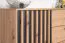 Moderne Kommode Chebba 02, Farbe: Eiche Artisan / Anthrazit - Abmessungen: 81 x 137 x 39,5 cm (H x B x T), mit drei Schubladen