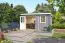 Gartenhaus G269 Lichtgrau - 28 mm Blockbohlenhaus, Grundfläche: 6,34 m², Pultdach