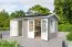 Gartenhaus G170 Lichtgrau inkl. Fußboden - 44 mm Blockbohlenhaus, Grundfläche: 9,40 m², Satteldach
