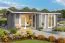Gartenhaus G169 Lichtgrau inkl. Fußboden und Terrasse - 44 mm Blockbohlenhaus, Grundfläche: 19,20 m², Satteldach
