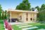 Gartenhaus G285 Natur inkl. Fußboden - 44 mm Blockbohlenhaus, Grundfläche: 22,75 m², Flachdach