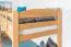 Etagenbett / Stockbett 90 x 200 cm "Easy Premium Line" K17/n inkl. 2 Schubladen und 2 Abdeckblenden, Buche Massivholz Natur lackiert, teilbar
