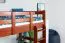 Hochbett 90 x 200 cm für Kinder, "Easy Premium Line" K22/n, Buche Massivholz kirschfarben, teilbar