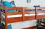 Hochbett 90 x 200 cm für Kinder, "Easy Premium Line" K22/n, Buche Massivholz kirschfarben, teilbar