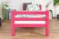 Hochbett 90 x 190 cm für Kinder, "Easy Premium Line" K22/n, Buche Massivholz rosa lackiert, teilbar