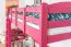 Hochbett 90 x 190 cm für Kinder, "Easy Premium Line" K22/n, Buche Massivholz rosa lackiert, teilbar