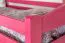 Hochbett 90 x 200 cm, "Easy Premium Line" K22/n, Buche Massivholz rosa lackiert, teilbar