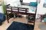 Hochbett 140 x 200 cm "Easy Premium Line" K23/n, Buche Massivholz Schokobraun lackiert, teilbar