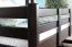 Hochbett 140 x 200 cm "Easy Premium Line" K23/n, Buche Massivholz Schokobraun lackiert, teilbar