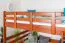 Hochbett 160 x 200 cm "Easy Premium Line" K23/n, Buche Massivholz Kirschfarben lackiert, teilbar