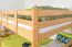 Etagenbett 140 x 200 cm für Erwachsene "Easy Premium Line" K24/n, Kopf- und Fußteil gerade, Buche Massivholz Natur lackiert, teilbar