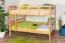 Etagenbett 140 x 200 cm für Erwachsene "Easy Premium Line" K24/n, Kopf- und Fußteil gerade, Buche Massivholz Natur lackiert, teilbar