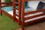 Etagenbett / Stockbett 140 x 200 cm "Easy Premium Line" K24/n, Kopf- und Fußteil gerade, Buche Massivholz Kirschfarben lackiert, teilbar