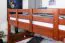 Etagenbett / Stockbett 140 x 200 cm "Easy Premium Line" K24/n, Kopf- und Fußteil gerade, Buche Massivholz Kirschfarben lackiert, teilbar