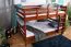 Etagenbett / Stockbett 140 x 200 cm "Easy Premium Line" K24/n, Kopf- und Fußteil gerade, Buche Massivholz Kirschfarben lackiert, teilbar
