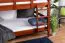 Etagenbett / Stockbett 140 x 200 cm "Easy Premium Line" K24/n, Kopf- und Fußteil gerade, Buche Massivholz Kirschfarben lackiert, teilbar