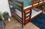 Etagenbett / Stockbett 160 x 200 cm "Easy Premium Line" K24/n, Kopf- und Fußteil gerade, Buche Massivholz Dunkelbraun lackiert, teilbar