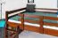 Etagenbett / Stockbett 160 x 200 cm "Easy Premium Line" K24/n, Kopf- und Fußteil gerade, Buche Massivholz Dunkelbraun lackiert, teilbar