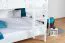 Stockbett 160 x 200 cm für Erwachsene "Easy Premium Line" K24/n, Kopf- und Fußteil gerade, Buche Massivholz weiß lackiert, teilbar