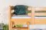 Etagenbett mit Rutsche 90 x 200 cm, Buche Massivholz Natur lackiert, teilbar in zwei Einzelbetten, "Easy Premium Line" K29/n
