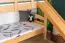 Etagenbett mit Rutsche 90 x 200 cm, Buche Massivholz Natur lackiert, teilbar in zwei Einzelbetten, "Easy Premium Line" K29/n