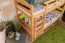 Etagenbett mit Rutsche 90 x 200 cm, Buche Massivholz Natur lackiert, teilbar in zwei Einzelbetten, "Easy Premium Line" K29/n