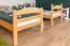 Etagenbett mit Rutsche 90 x 200 cm, Buche Massivholz Natur lackiert, teilbar in zwei Einzelbetten, "Easy Premium Line" K29/n