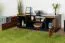 TV-Schrank "Postira" 12, Farbe: Walnuss / Schwarz, teilmassiv - Abmessungen: 42 x 122 x 51 cm (H x B x T)