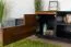TV-Schrank "Postira" 12, Farbe: Walnuss / Schwarz, teilmassiv - Abmessungen: 42 x 122 x 51 cm (H x B x T)
