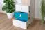 Jugendzimmer - Schrank Aalst 21, Farbe: Eiche / Weiß / Blau - Abmessungen: 160 x 45 x 40 cm (H x B x T)