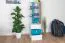 Jugendzimmer - Schrank Aalst 21, Farbe: Eiche / Weiß / Blau - Abmessungen: 160 x 45 x 40 cm (H x B x T)