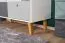 Jugendzimmer - Regal Syrina 15, Farbe: Weiß / Grau / Eiche - Abmessungen: 202 x 105 x 45 cm (H x B x T)