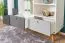 Jugendzimmer - Regal Syrina 15, Farbe: Weiß / Grau / Eiche - Abmessungen: 202 x 105 x 45 cm (H x B x T)