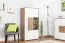 Easy Möbel Wohnzimmer Komplett - Set B Manase, 5-teilig, Farbe: Eiche Braun / Weiß Hochglanz