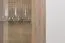 Vitrine Hohgant 09, Farbe: Weiß / Grau Hochglanz - 209 x 50 x 42 cm (H x B x T)