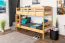 Massivholz Etagenbett für Kinder und Jugendliche | Matratzenmaß: 90 x 190 cm | Natur Lackiert | umbaubar in 2 Einzelbetten | Premium-Qualität | inkl. Rollroste Abbildung