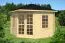 Holz-Gartenhaus 3,2 x 3,2 Meter (inkl. Dach) | 2 Fenster | 28 mm Blockbohlen |natur unbehandelt | Zeltdach | inkl. Fußboden | aus nordischer Fichte Abbildung