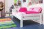 Kinderbett 90 x 200 cm | Massivholz: Buche | Weiß Lackiert Abbildung