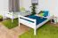 Weißes Stockbett 120 x 190 cm | Massivholz: Buche | umbaubar in zwei Einzelbetten | inkl. Rollroste Abbildung