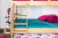 Massivholz Stockbett inkl. Rollbett/Ausziehbett/Stauraum für Kinder und Jugendliche | Matratzenmaß: 90 x 200 cm | Natur Lackiert | umbaubar in 2 Einzelbetten | mit Rollbett | inkl. Rollroste Abbildung
