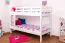 Doppelstockbett für Mädchen und Jungen 90 x 200 cm | umbaubar in zwei Einzelbetten | Massivholz: Buche | Weiß Lackiert | inkl. Rollroste Abbildung