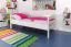 Kinderbett 90 x 190 cm | Massivholz: Buche | Weiß Lackiert Abbildung