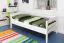 Kinderbett 90 x 190 cm | Massivholz: Buche | Weiß Lackiert Abbildung