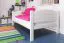 Kinderbett 90 x 190 cm | Massivholz: Buche | Weiß Lackiert Abbildung