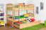 90 x 200 cm Kinderetagenbett inkl. Bettkasten als 3. Liegefläche | Massivholz: Buche | Natur Lackiert | umbaubar in 2 Einzelbetten | Bettkasten als Stauraum oder Liegefläche | inkl. Rollroste Abbildung