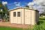 Holz-Gartenhaus 3,2 x 3,98 Meter (inkl. Dach) | Naturbelassen | Satteldach | 28 mm Blockbohlen-Haus Abbildung