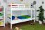 Kinderstockbett 90 x 190 cm | Massivholz: Buche | Weiß Lackiert | umbaubar in 2 Einzelbetten | Premium-Qualität | inkl. Rollroste Abbildung